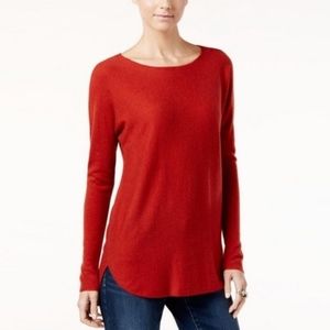 INC High-Low Sweater Burnt Pepper